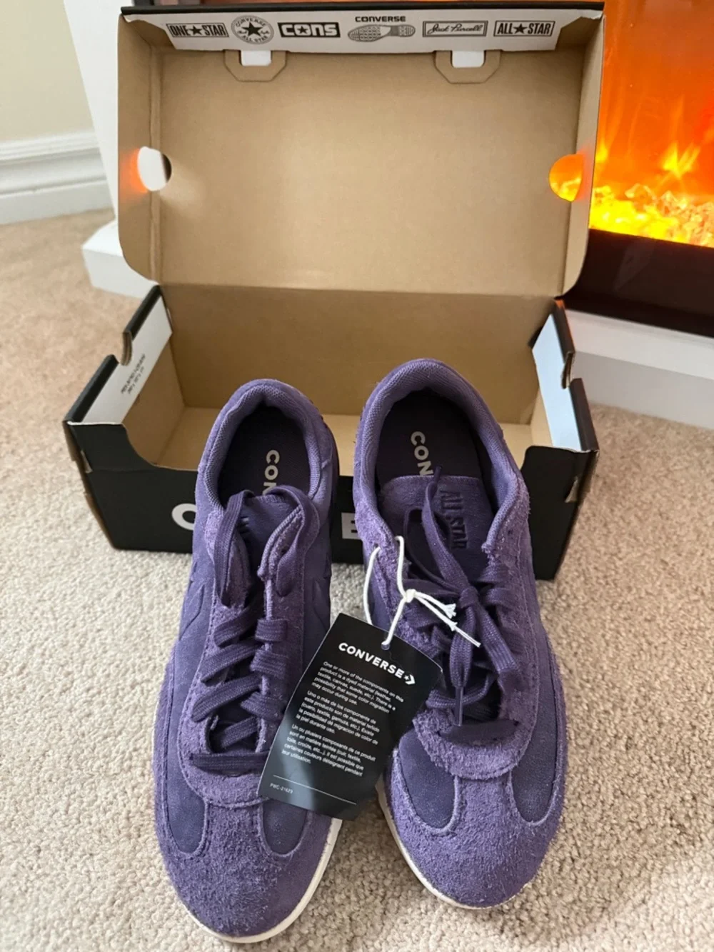 Converse Run Star Trainer Colorful Purple Suede Low-Top Sneakers - Picture 4 of 4